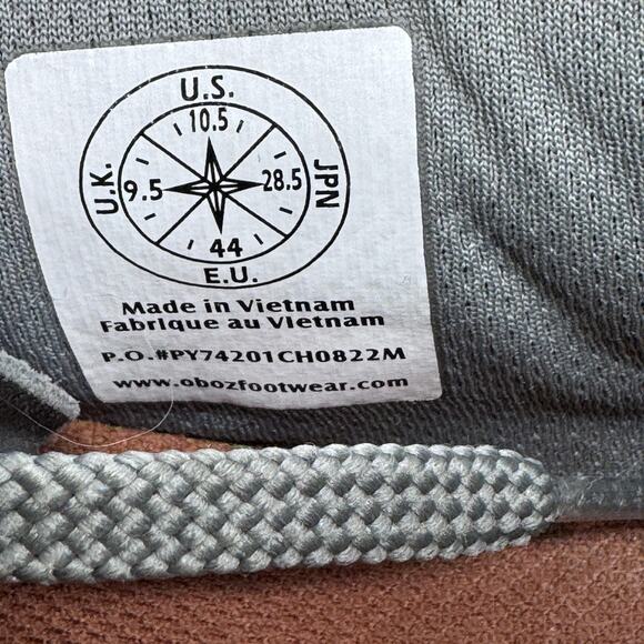 Oboz Bozeman Low Shoes Mens Size 10.5 Gray Suede Hiking Trail Outdoor O FIT - Picture 11 of 11